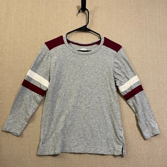 Old Navy Tops - Old Navy Top Women's Medium Gray, Burgundy, White Long Sleeve